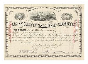 1905 Old Colony Railroad Company stock certificate