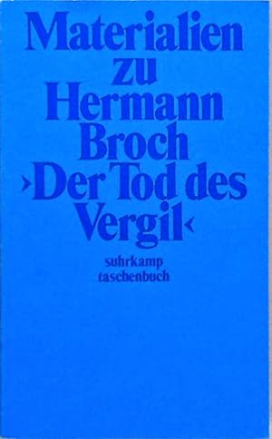 Bild des Verkufers fr Materialien zu Hermann Broch "Der Tod des Vergil". zum Verkauf von Berliner Bchertisch eG