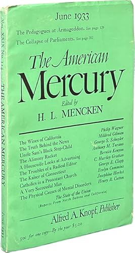 Seller image for The American Mercury June 1933 for sale by Carpetbagger Books