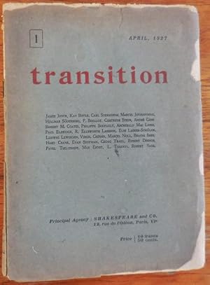 Seller image for Transition Number 1 April 1927 Issue for sale by Derringer Books, Member ABAA