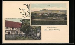 Ansichtskarte Wiershausen /Kr. Hann.-Münden, Totalansicht, Gasthaus F. Nolting