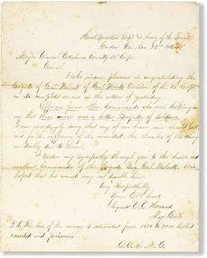 War Date ALS to Major General [Peter] Osterhuis, Nov. 23rd, 1864, Commending the Actions of Gener...