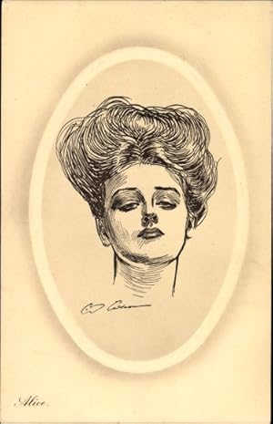 Image du vendeur pour Knstler Ansichtskarte / Postkarte Alice, Portrait einer jungen Frau, Gibson Girl mis en vente par akpool GmbH