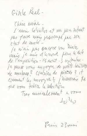 Baltasar LOBO lettre autographe signée