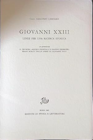 Bild des Verkufers fr Giovanni XXIII. Linee per una ricerca storica zum Verkauf von Librodifaccia