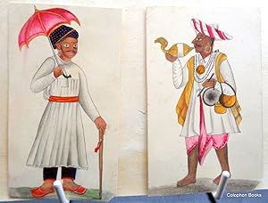 A Gentoo Beggar & An Indian Gentleman of No Profession. 2 early-mid 19th century miniature waterc...