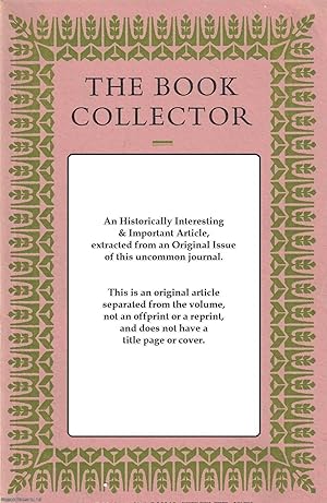 Seller image for Robert Bloomfield 1766-1823, with a checklist of works. This is an original article separated from an issue of The Book Collector journal, 1959. for sale by Cosmo Books