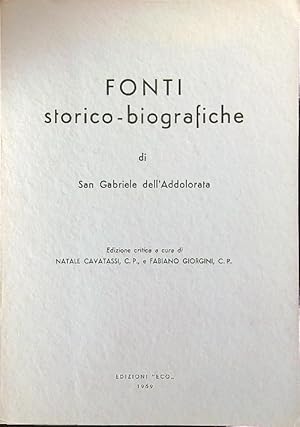 Fonti storico-biografiche di San Gabriele dell'Addolorata