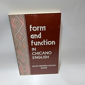 Bild des Verkufers fr Form and function in Chicano English zum Verkauf von Cambridge Rare Books