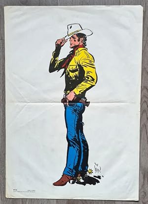 Bild des Verkufers fr Magnifique poster collector, de Joseph Gillain dit Jij, reprsentant Jerry Spring, en pied, dite par les ditions Dupuis dans les annes 70. zum Verkauf von Librairie Victor Sevilla