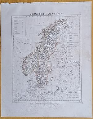 Seller image for Sohr Original Map Sweden Scandinavia - 1844 for sale by raremapexchange