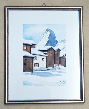 Zermatt - Oberdorf. Aquarell.