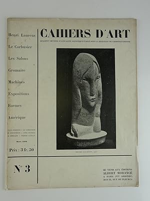 Imagen del vendedor de Cahiers d'Art. 1926 n3. Bulletin mensuel d?actualit artistique publi sous la direction de Christian Zervos. Sommaire : Henri Laurens, Le Corbusier, Les Salons, Gromaire, Machines, Expositions, Formes, Amrique a la venta por Librairie Christian Chaboud