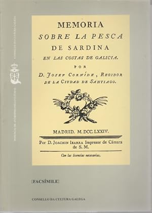 Image du vendeur pour Memoria sobre la pesca de sardina en las costas de Galicia mis en vente par Librera Cajn Desastre