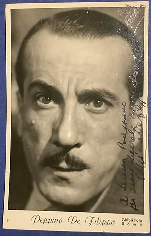 Foto originale di Peppino De Filippo con dedica autografa, Genova 1949