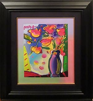 Peter Max Signed and Handpainted Serigraph "Faciliti-Link Flowers"