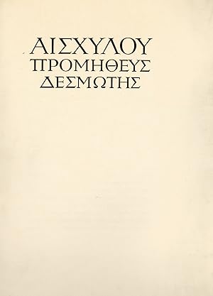 Prometheus of Aeschylus Prospectus