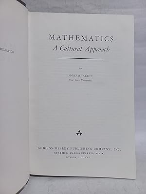 Immagine del venditore per Mathematics a Cultural Approach venduto da Libros de Ultramar Alicante