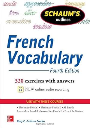 Image du vendeur pour Schaum's Outline of French Vocabulary (SCHAUMS' HUMANITIES SOC SCIENC) mis en vente par WeBuyBooks