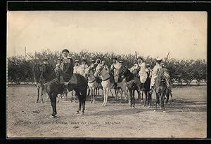 Bild des Verkufers fr Ansichtskarte Cavaliers Arabes, Goum des Zibans, Arabische Soldaten zu Pferde zum Verkauf von Bartko-Reher