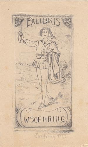 Seller image for Exlibris W. Soehring. Wanderbursche. for sale by Antiquariat  Braun
