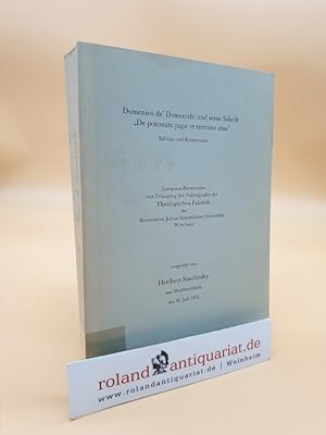 Bild des Verkufers fr Domenico de' Domenichi und seine Schrift "De potestate pape et termino eius" (Inaugural-Dissertation) zum Verkauf von Roland Antiquariat UG haftungsbeschrnkt