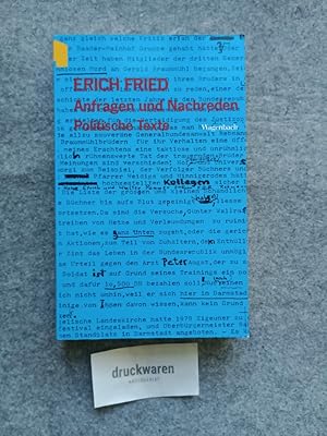Seller image for Anfragen und Nachreden : politische Texte. Wagenbachs Taschenbuch 231. for sale by Druckwaren Antiquariat