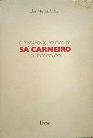 Imagen del vendedor de O PENSAMENTO POLTICO DE S CARNEIRO E OUTROS ESTUDOS. a la venta por Livraria Castro e Silva