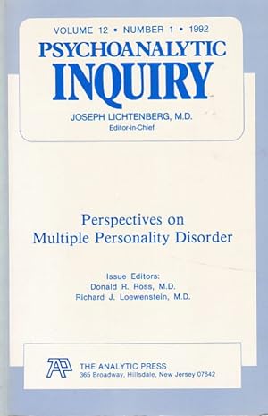 Bild des Verkufers fr Perspectives on Multiple Personality Disorder / Psychoanalytic Inquiry, Volume 12, Number 1 - 1992. zum Verkauf von Fundus-Online GbR Borkert Schwarz Zerfa