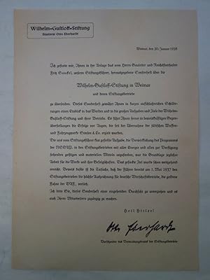 Immagine del venditore per Original-Anschreiben anlsslich der Versendung des Sonderheft ber die Wilhelm-Gustloff-Stiftung in Weimar venduto da Galerie fr gegenstndliche Kunst