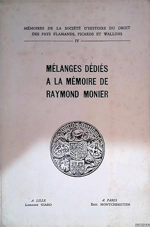 Bild des Verkufers fr Mlanges ddis a la mmoire de Raymond Monier zum Verkauf von Klondyke