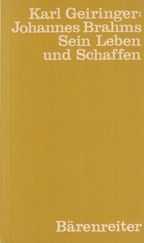 Seller image for Johannes Brahms Sein Leben und Schaffen for sale by Leipziger Antiquariat