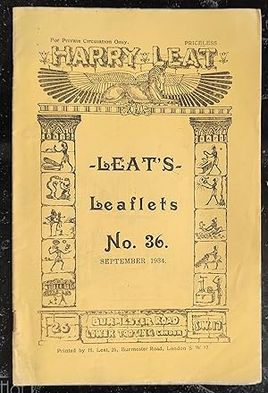 Image du vendeur pour Leat's Leaflets September 1934 No.36 mis en vente par Shore Books