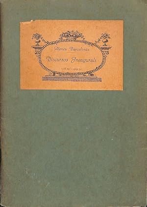 Seller image for ATENEU BARCELONS DISCURSOS INAUGURALS 1928-29 I 1929-30. for sale by Librera Smile Books