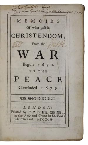 Bild des Verkufers fr Memoirs Of what past in christendom, From the war Begun 1672. To the peace Concluded 1679 zum Verkauf von Antiquates Ltd - ABA, ILAB