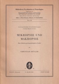 Mikropsie und Makropsie. eine klinisch-psychopathologische Studie.