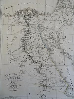 Upper & Lower Egypt Nubia Cairo Alexandria Thebes 1834 Vivien engraved map