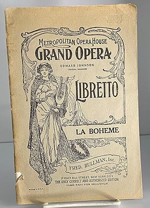 Bild des Verkufers fr La Boheme Libretto zum Verkauf von Books Galore Missouri