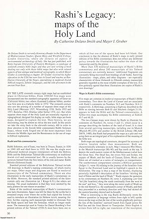 Imagen del vendedor de Rashi's (Rabbi Solomon ben Isaac) Legacy: Maps of the Holy Land. An original article from Map Collector Magazine, 1992. a la venta por Cosmo Books