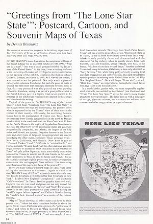 Seller image for Greetings from the Lone Star State', Postcard, Cartoon and Souvenir Maps of Texas. An original article from Map Collector Magazine, 1993. for sale by Cosmo Books