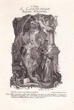 Seller image for S. Clotildis" - Chlothilde / Clotilde / 3. Juni June - Heilige Heiligenbild Holy Card / Geburtstag / Birthday for sale by Antiquariat Steffen Vlkel GmbH