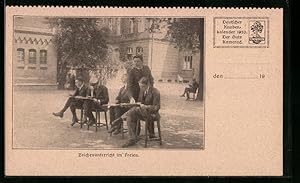 Ansichtskarte Zeichenunterricht im Freien, Deutscher Knabenkalender 1920 Der Gute Kamerad