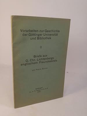 Bild des Verkufers fr Briefe aus G.Chr.Lichtenbergs englischem Freundeskreis zum Verkauf von ANTIQUARIAT Franke BRUDDENBOOKS