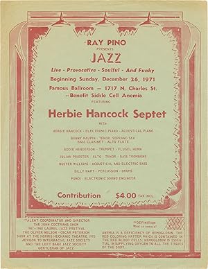 Original flyer for a benefit performance at Baltimore's Famous Ballroom on December 26, 1971