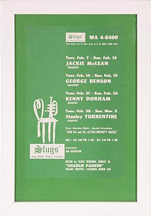 Slugs' In the Far East (Original flyer for several nights of performances at Slugs' jazz club)