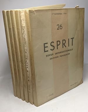 Esprit - revue internationale édition française - 3e Année tirage spécial - 6 numéro: 26-27-28-29...