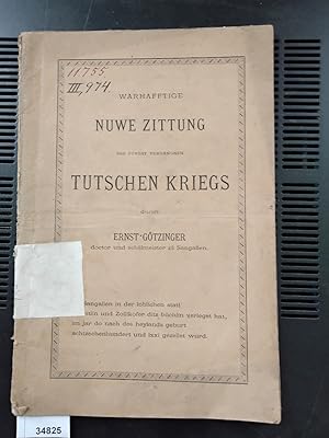 Imagen del vendedor de Warhafftige Nuwe Zittung des jungst vergangenen tutschen Kriegs a la venta por Windau Antiquariat