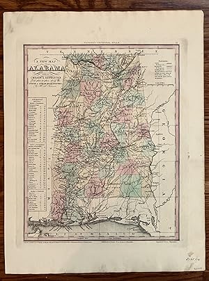 Seller image for A New Map of Alabama for sale by mediumraremaps.com