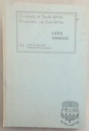 Immagine del venditore per Universiteit van Suid-Afrika Fakulteit Regsgeleerheid Vonnisse en Uittreksels ONREGMATIGE DAAD Kursus Privaatreg III / University of South Africa Faculty of Law Cases and Excerpts Law of Delict Course: Private Law III venduto da Chapter 1