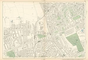 Sheet 50 from Bacon's 1900 London street atlas covering part of West London including Notting Hil...